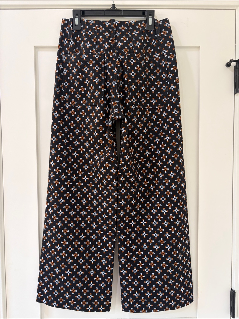 Anthropologie Maeve The Colette Wide Leg Crop Ponte Geometric Pants Size 26 - Picture 4 of 9